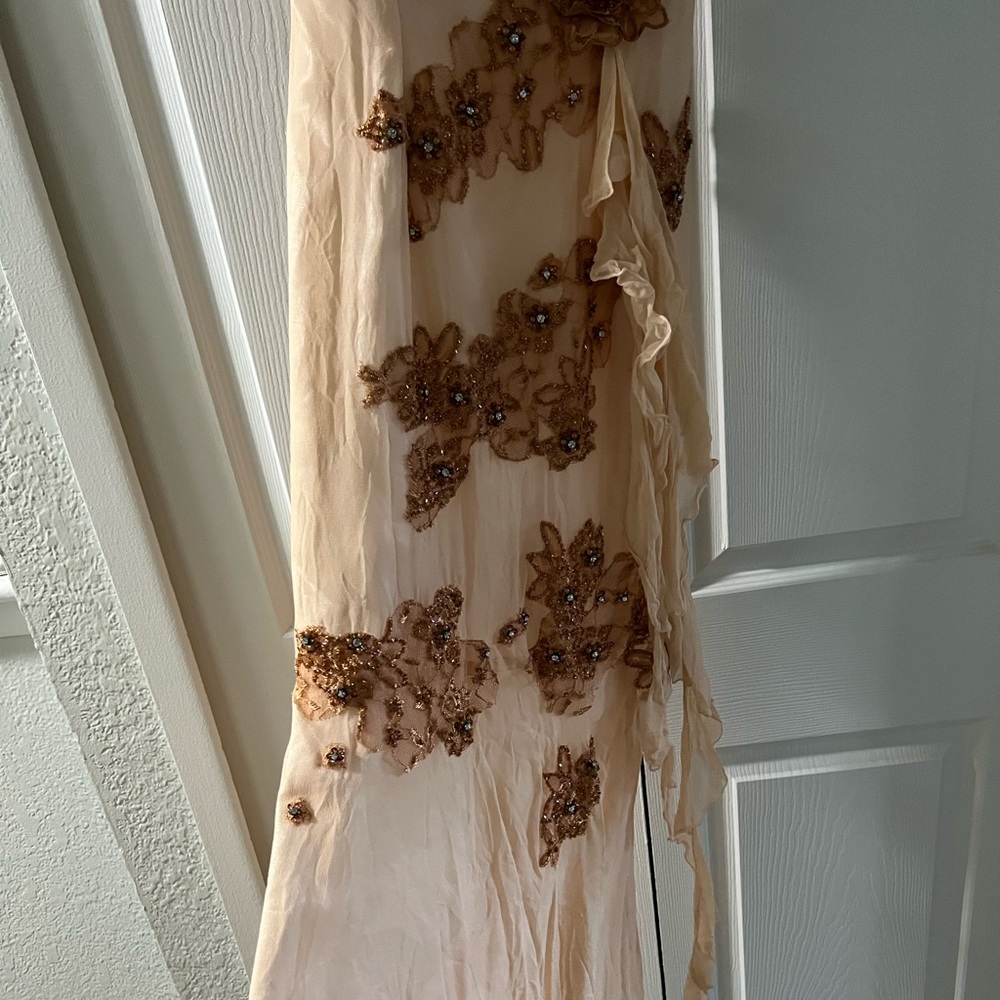 Chiffon cream lace gown - Picture 11 of 11